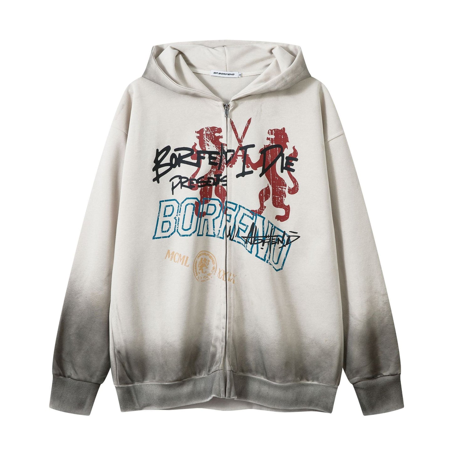 Waste Soil Wind Dirty Dyed Washed Cardigan Zipper Sweater