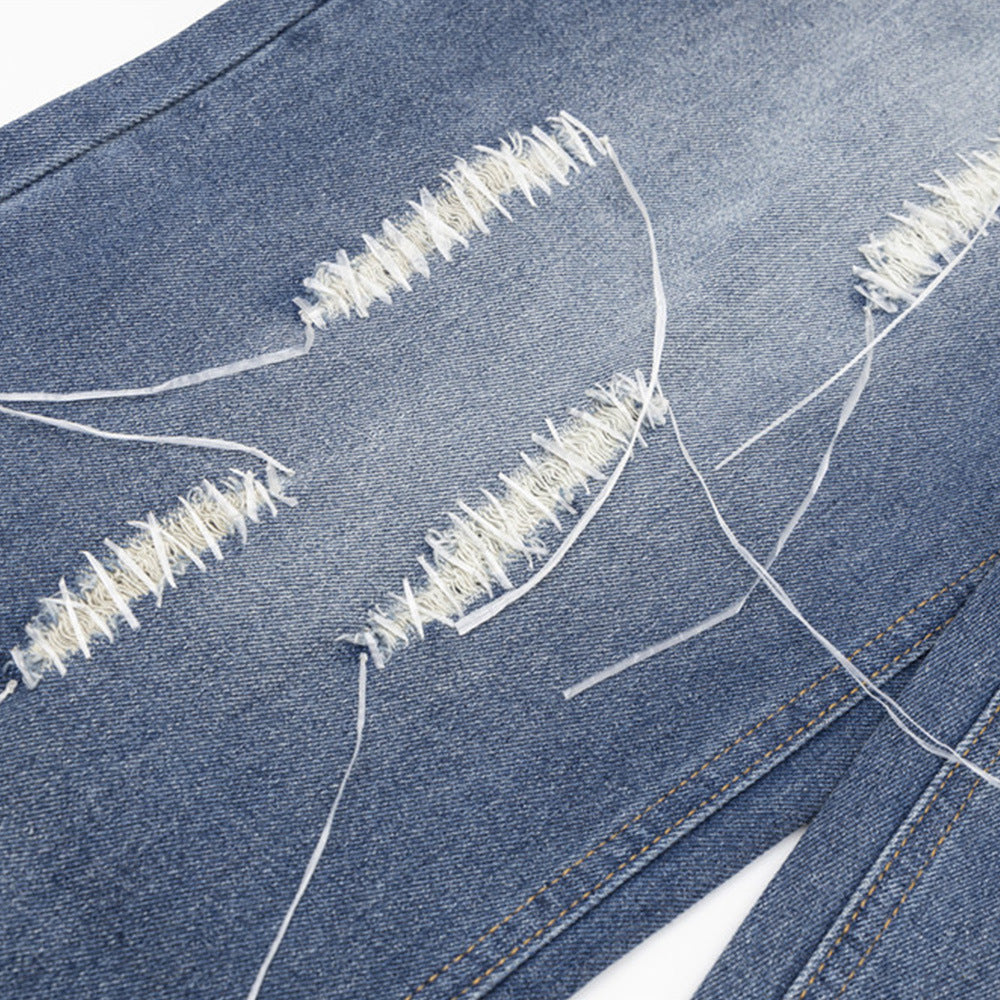 Fashion Embroidered Patch Loose Jeans Men
