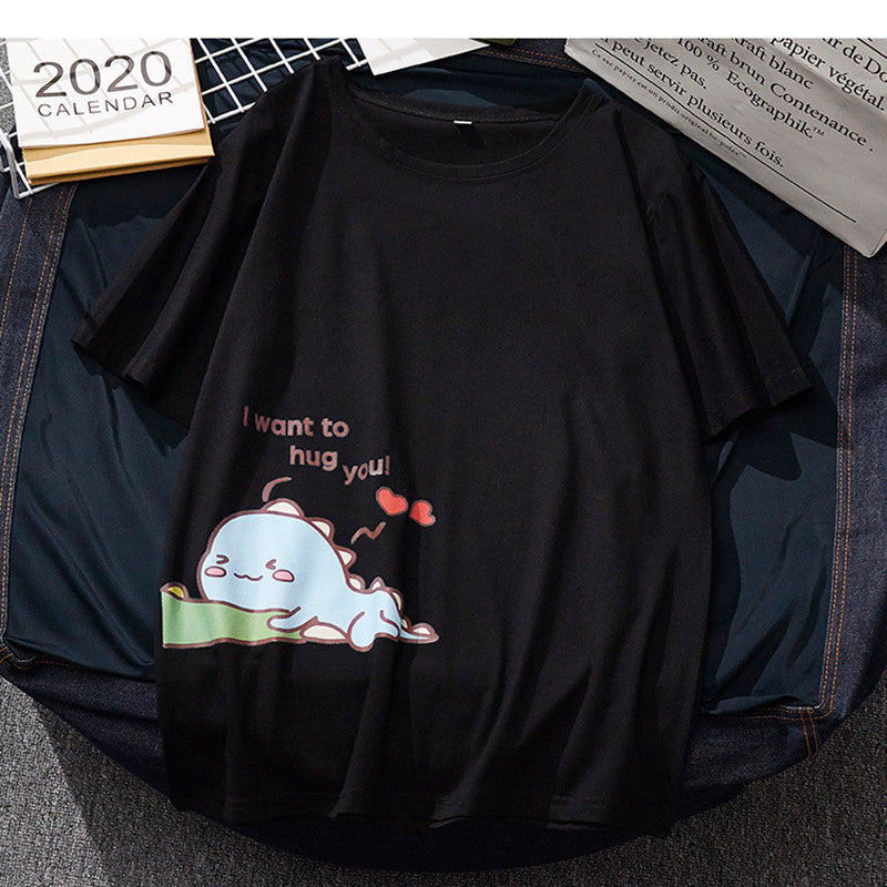 Korean Couples Loose Large Size All-Match T-Shirt