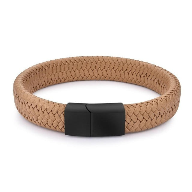 Punk for Men Jewelry Braided Stainless Steel Fashion Bangles
