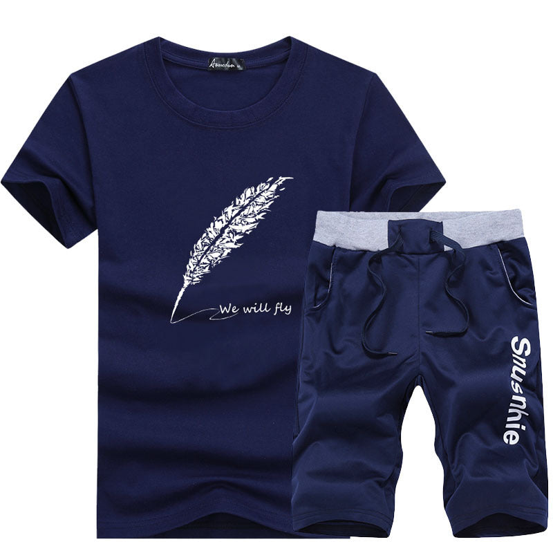 Korean Slim Round Neck Short Sleeve T-shirt Base Shirt Men's Sportswear