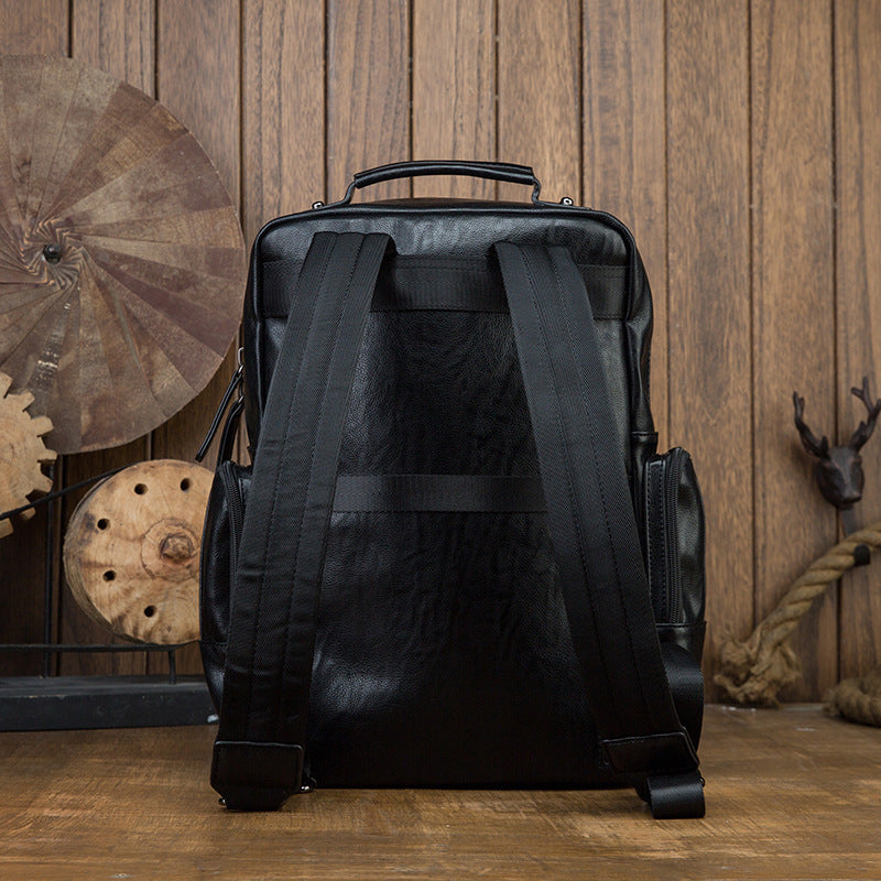 Casual Cowhide Large Capacity Backpack Men's Dermal Leather Men's Backpack Schoolbag Fashion