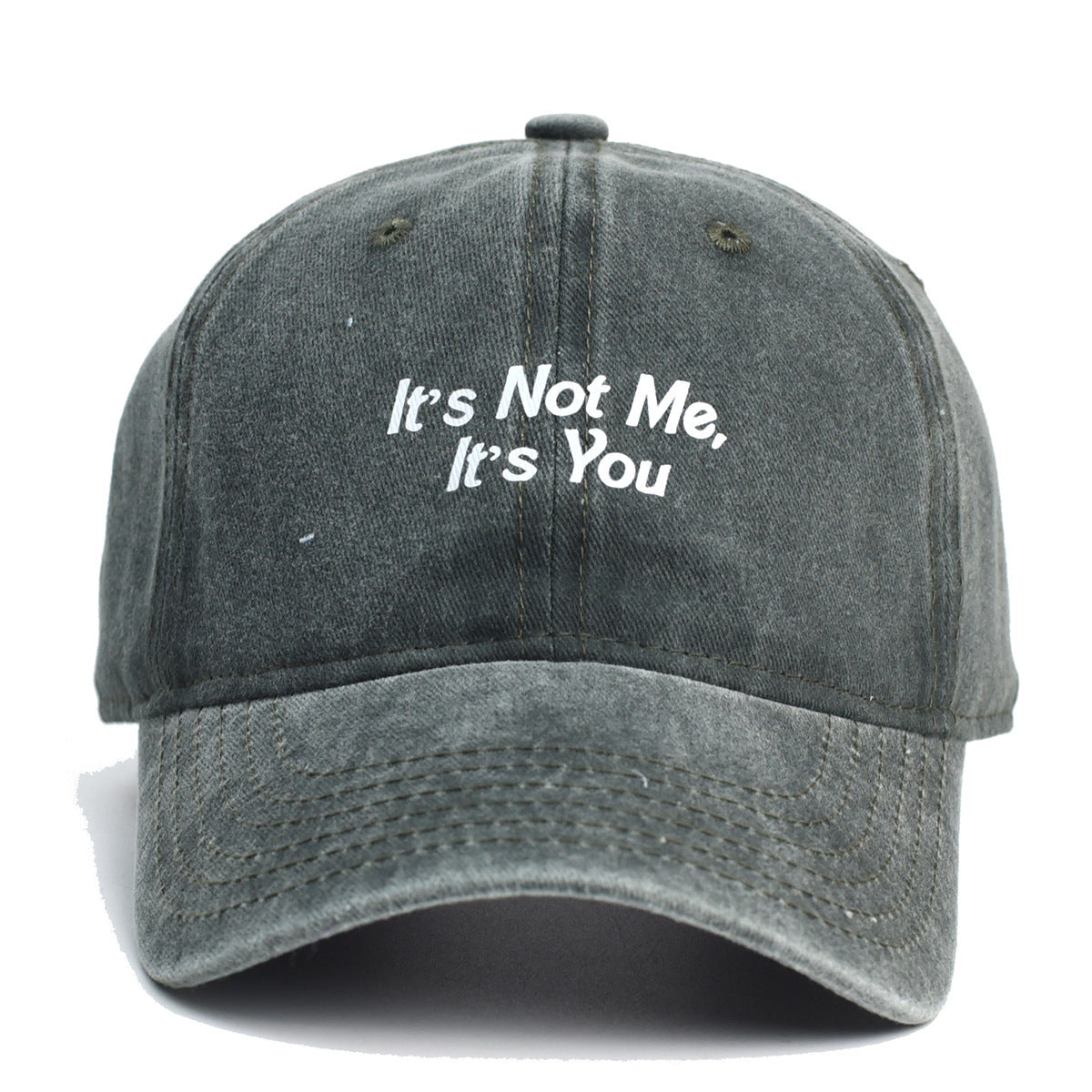 Washed Cotton Printed Hat Distressed Dad Hat For Men