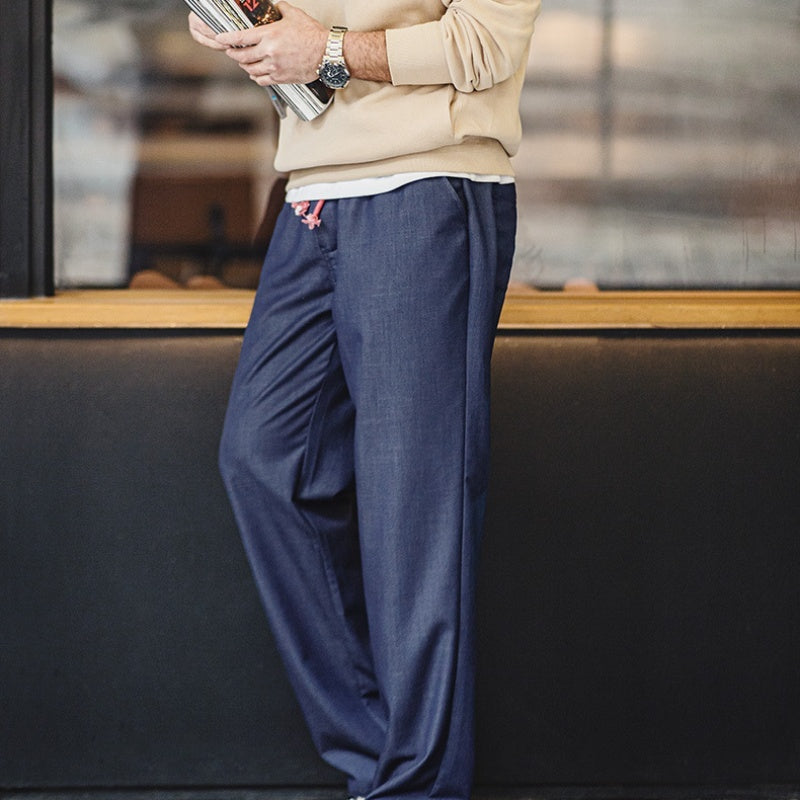 Retro Loose Drooping Casual Straight Pants Men's Spring