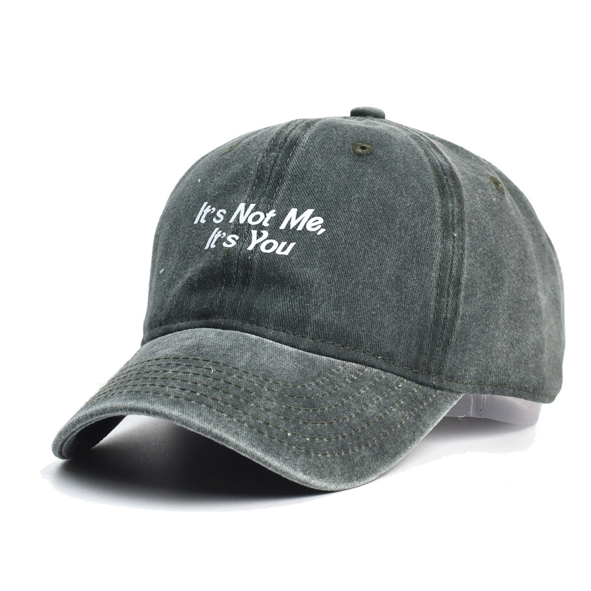 Washed Cotton Printed Hat Distressed Dad Hat For Men