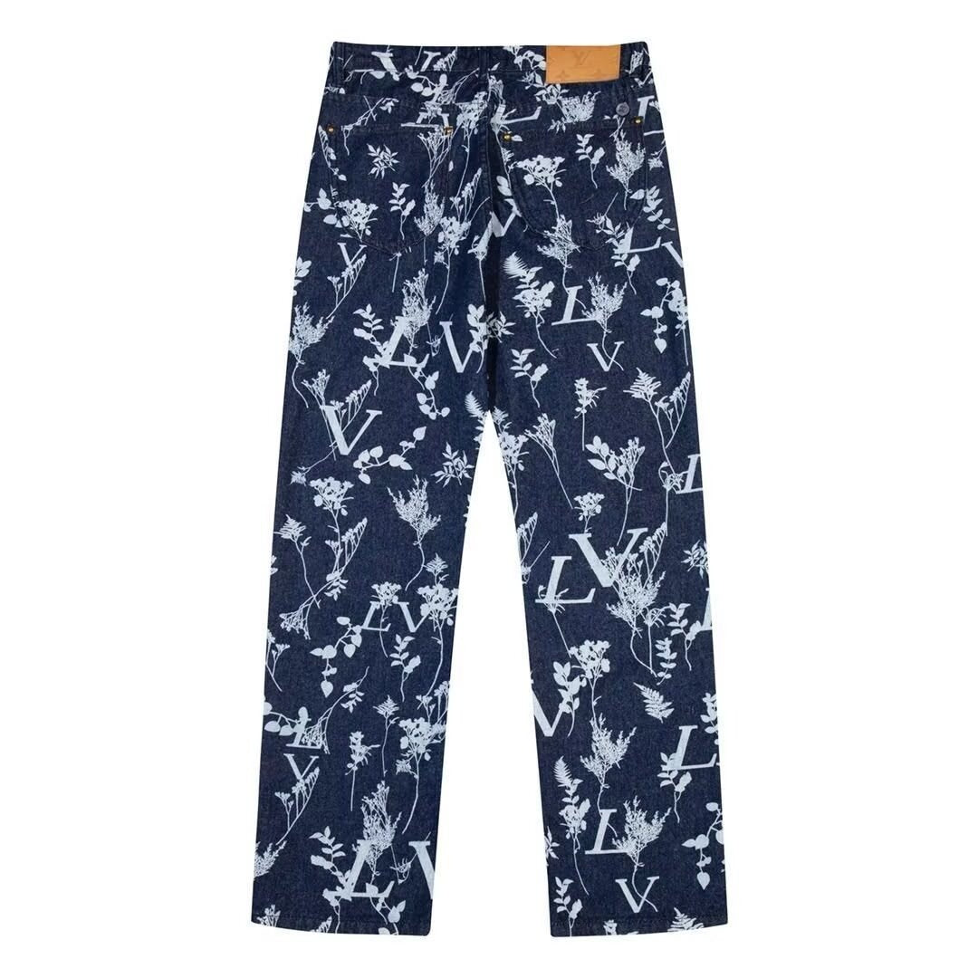 Fashion Jacquard Jeans Men's Straight