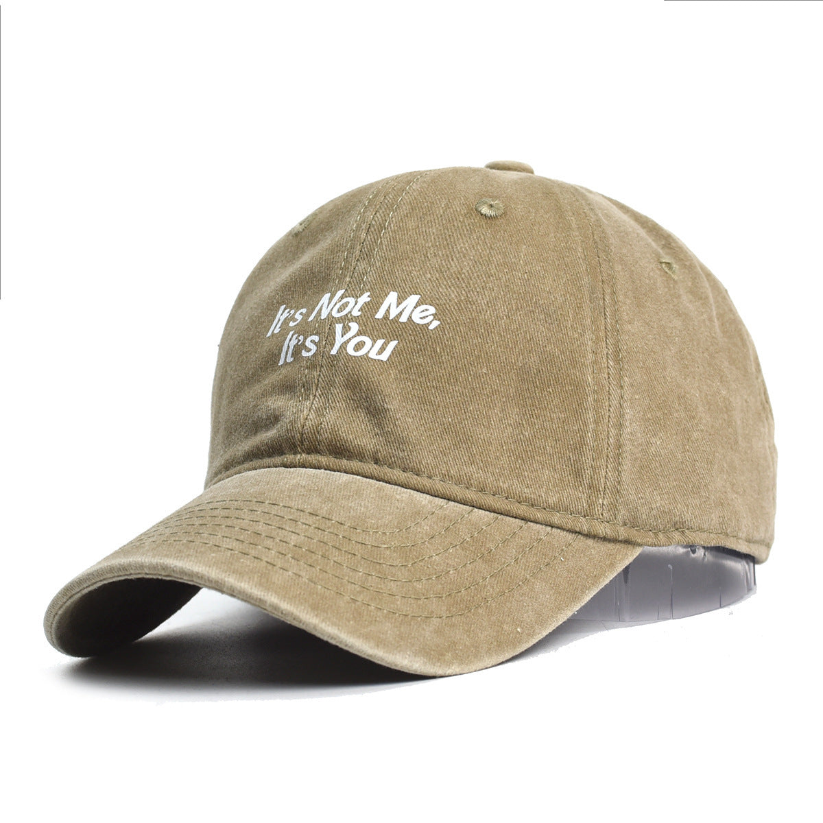 Washed Cotton Printed Hat Distressed Dad Hat For Men