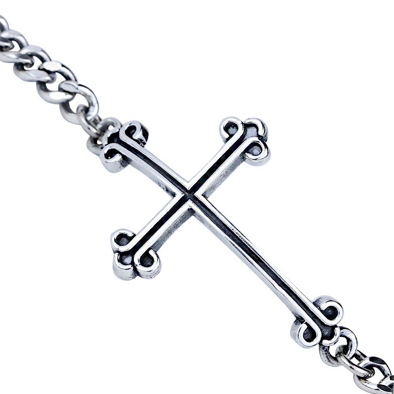 Sterling Silver Jewelry New Cross Bracelet For Men And Women