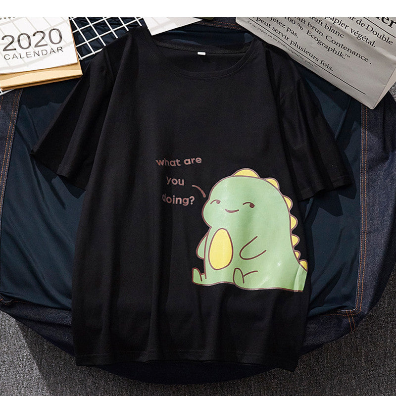 Korean Couples Loose Large Size All-Match T-Shirt