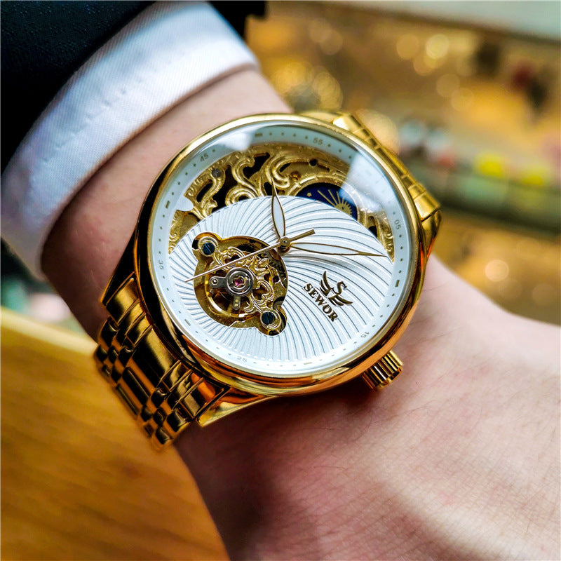 Automatic Mechanical Watch Men's Watch Skeleton Tourbillon Luminous