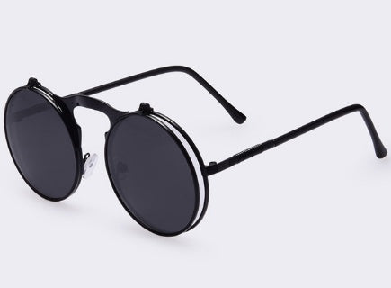 Retro Flip Cover Polarizer Men And Women General Sunglasses Metal Sunglasses