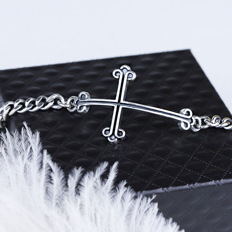 Sterling Silver Jewelry New Cross Bracelet For Men And Women