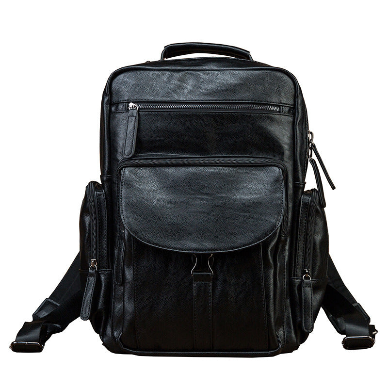 Casual Cowhide Large Capacity Backpack Men's Dermal Leather Men's Backpack Schoolbag Fashion