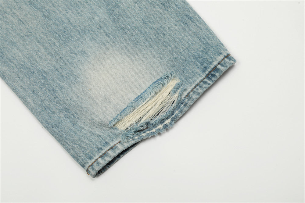 Vintage Washed Horizontal Jeans For Men