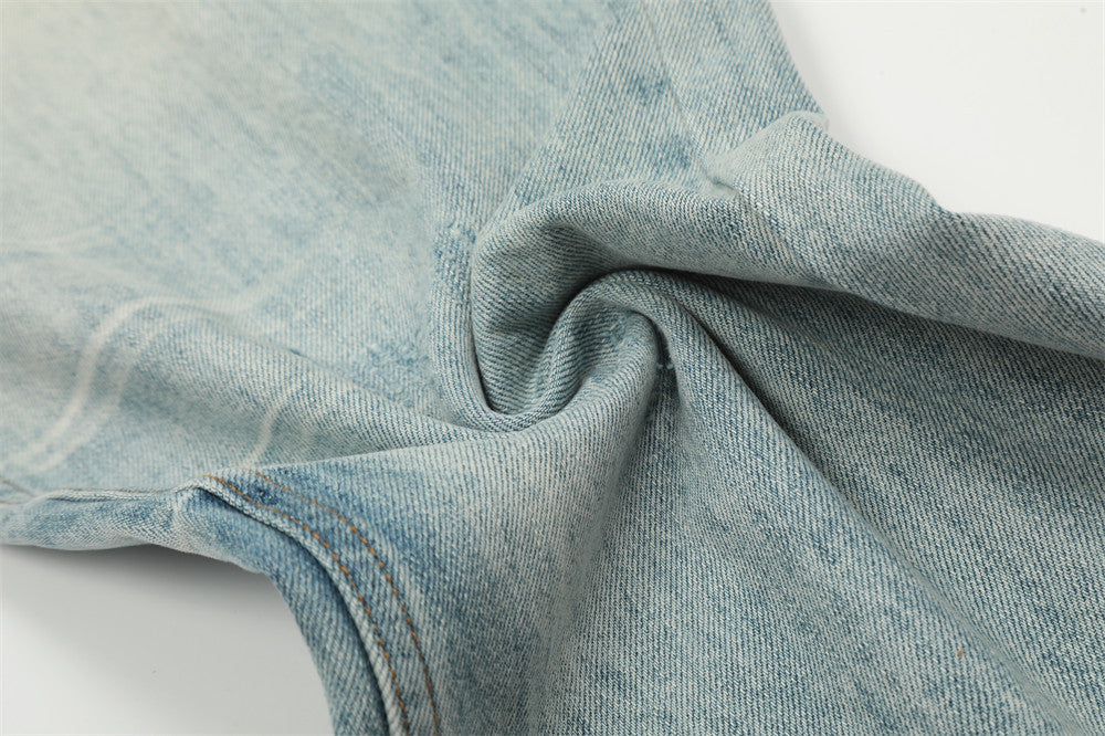 Vintage Washed Horizontal Jeans For Men