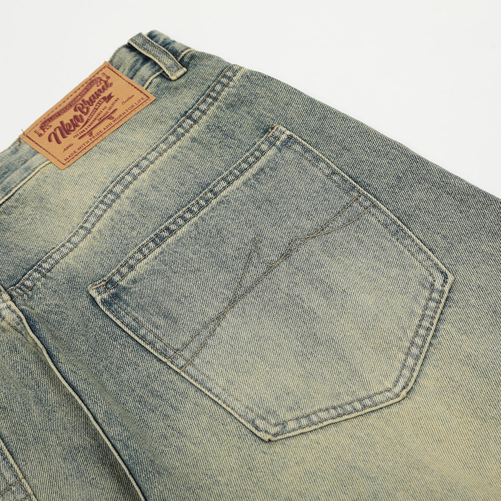 Fashion Washed And Worn Jeans Men