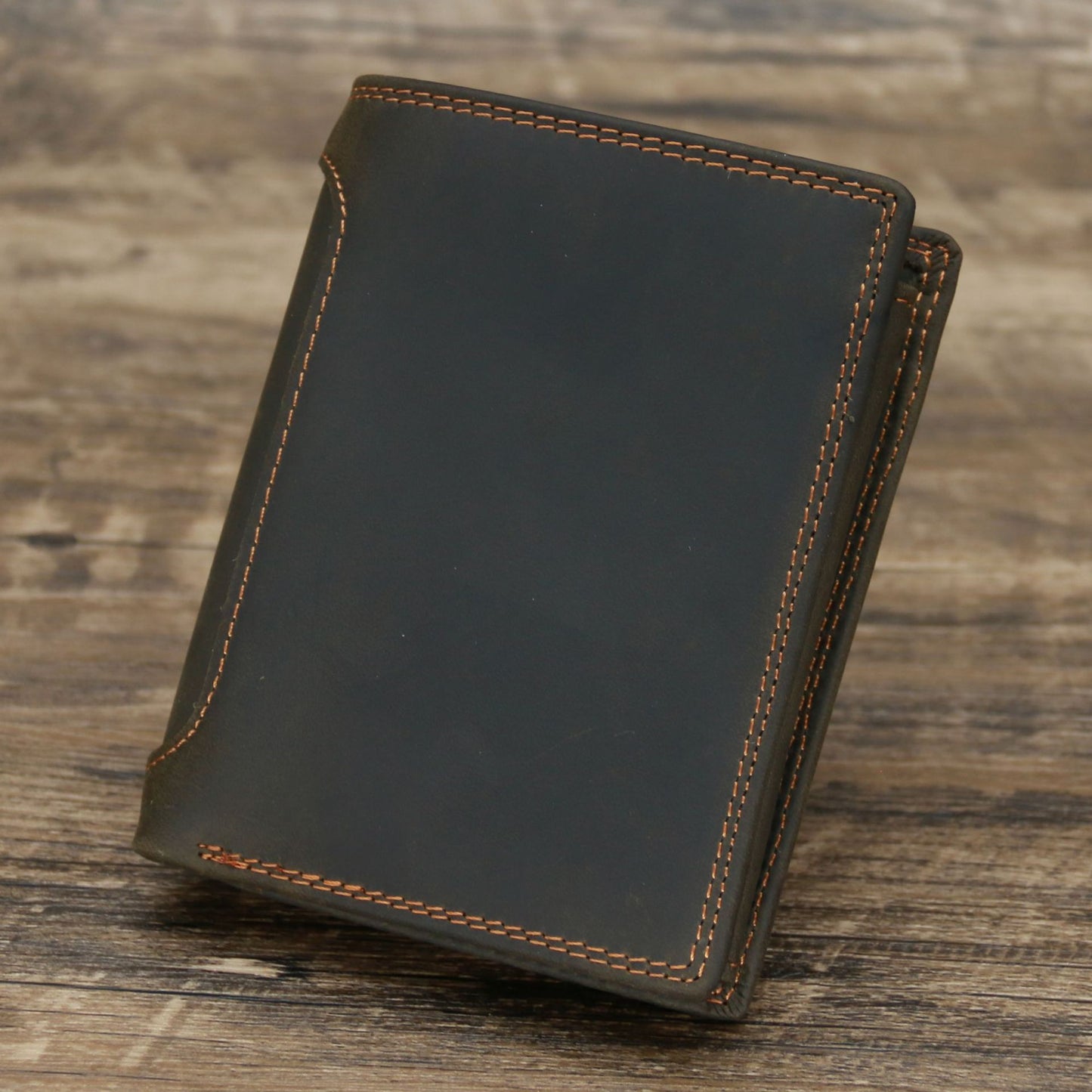 Men's Genuine Leather Retro Vertical Wallet