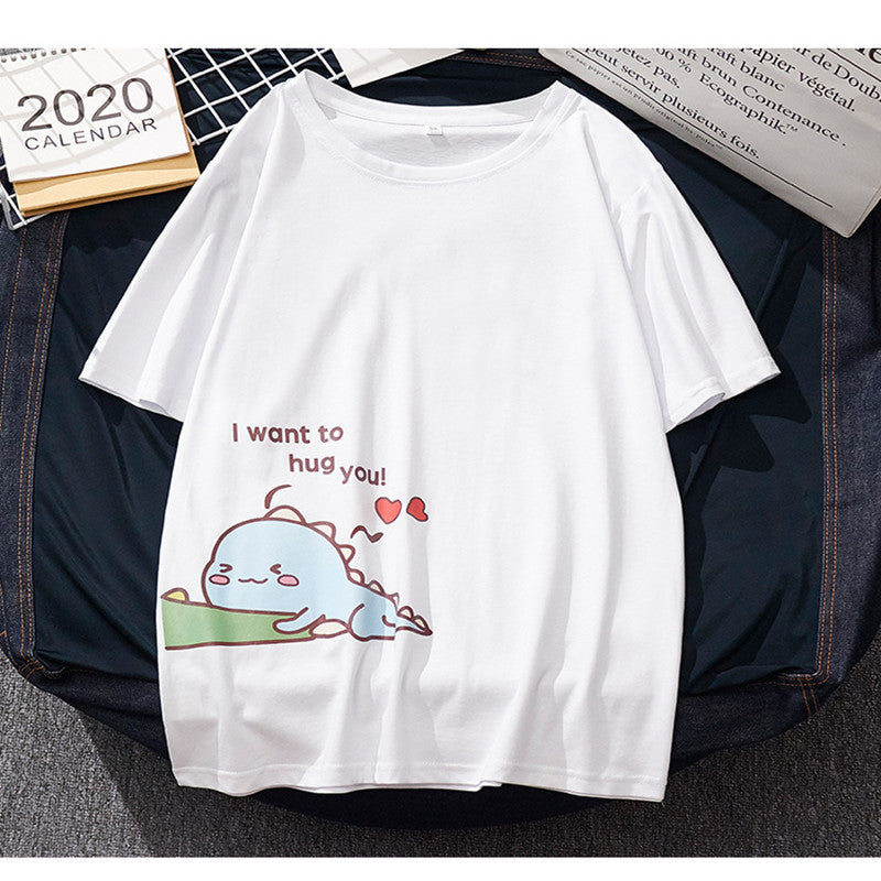 Korean Couples Loose Large Size All-Match T-Shirt