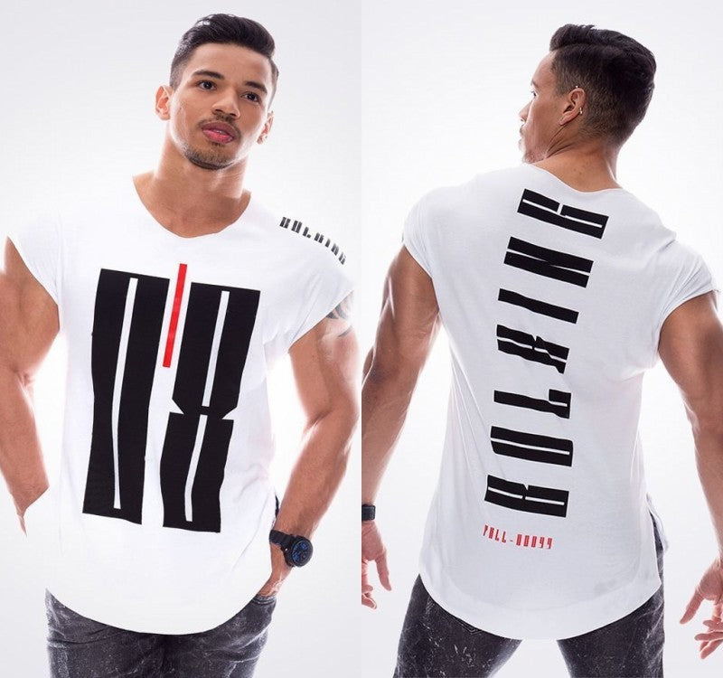 Fitness Sports T-Shirt Casual Fashion Cotton Short Sleeve Running