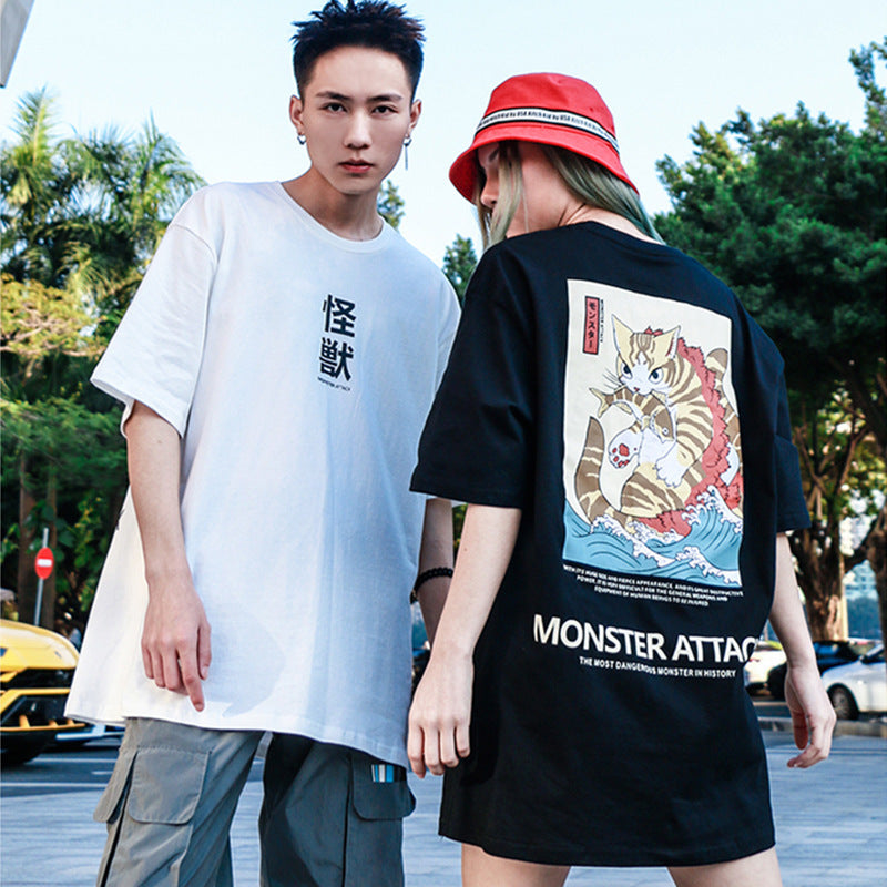 Men and women printed short-sleeved t-shirt