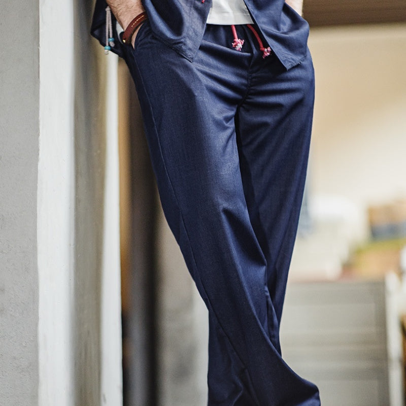 Retro Loose Drooping Casual Straight Pants Men's Spring