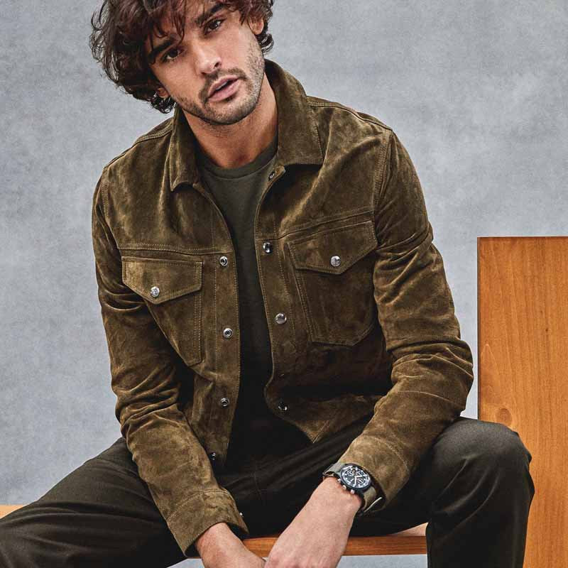 Men's Fashionable Suede American Retro Coat