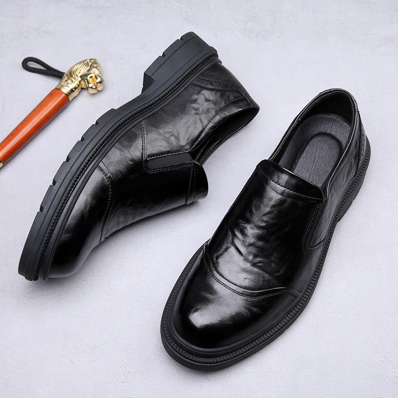 New Spring Leather Shoes Men's Breathable Leather All-matching