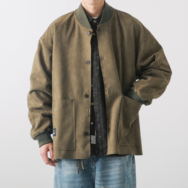 Vintage Suede Loose Men's Casual Jacket