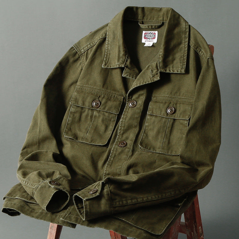 American Retro Multi-pocket Workwear Coat For Men