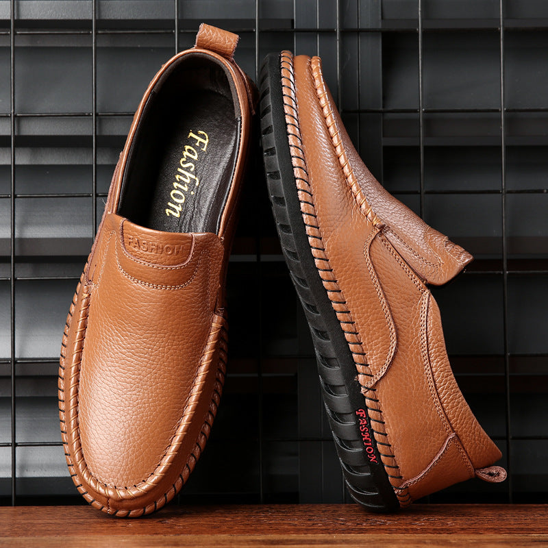 Comfortable Cowhide Soft Bottom Soft Surface Men's Shoes