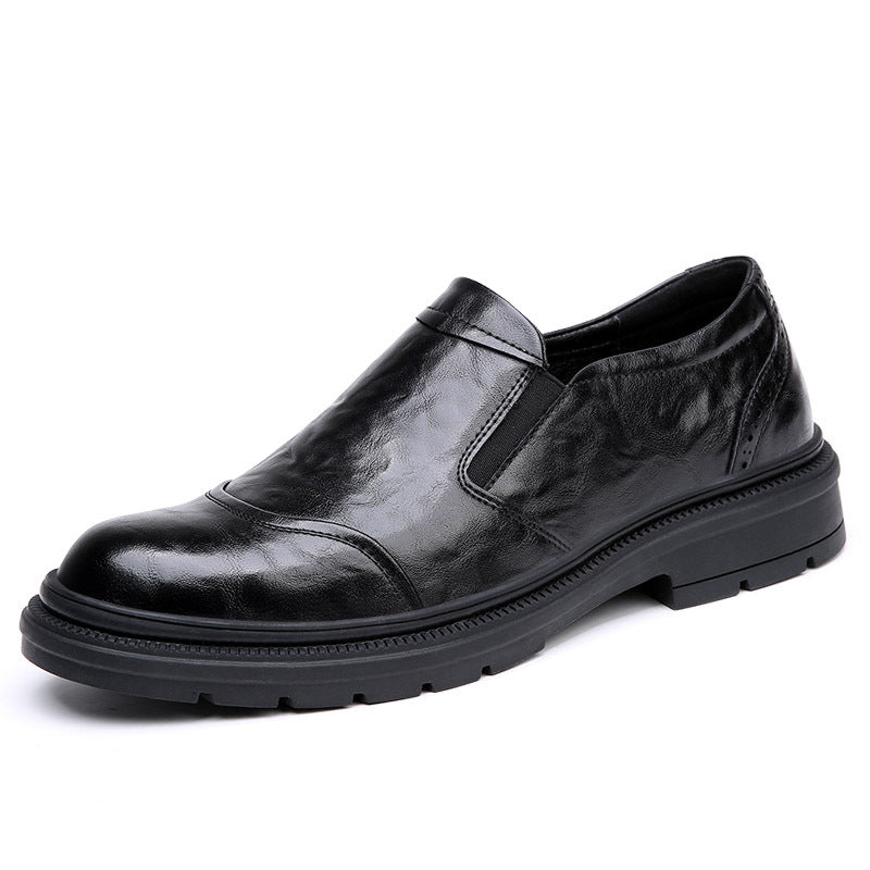 New Spring Leather Shoes Men's Breathable Leather All-matching