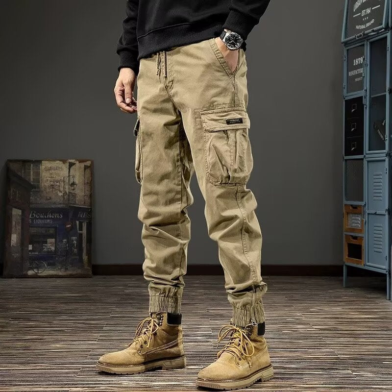 Zipper Ankle Banded Working Pants Men's American Style