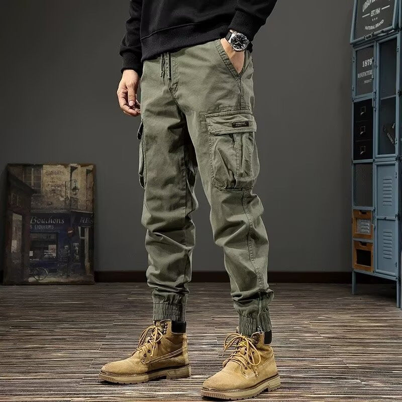 Zipper Ankle Banded Working Pants Men's American Style