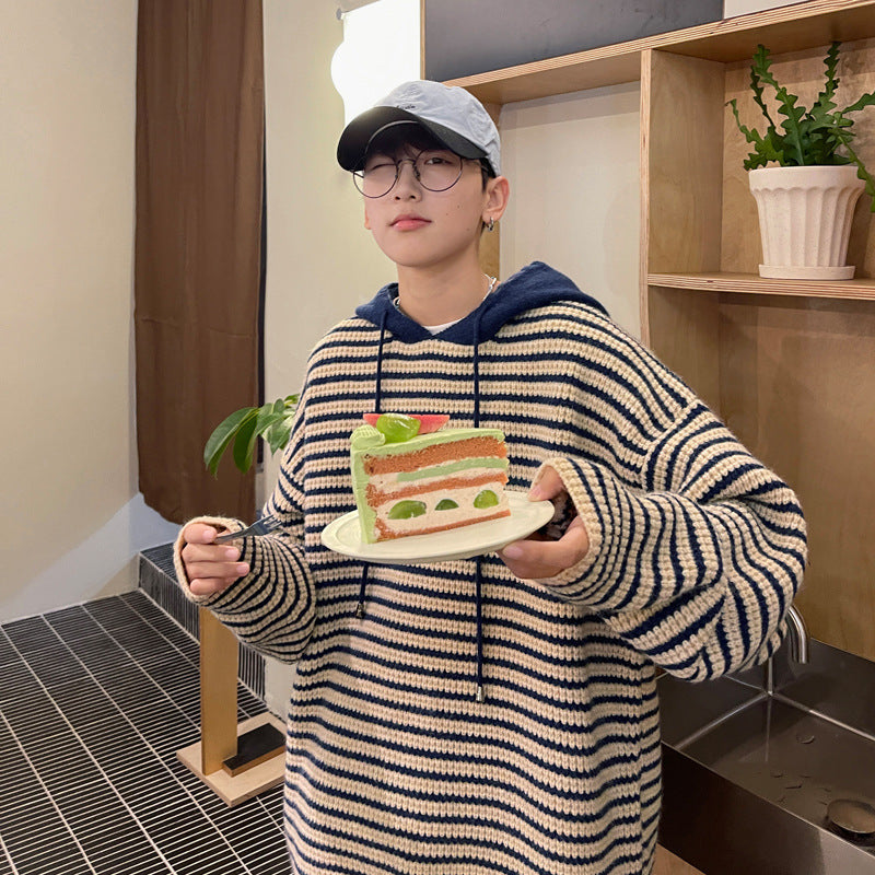 Men's Daily Casual Simple Personality Striped Knitwear Sweater