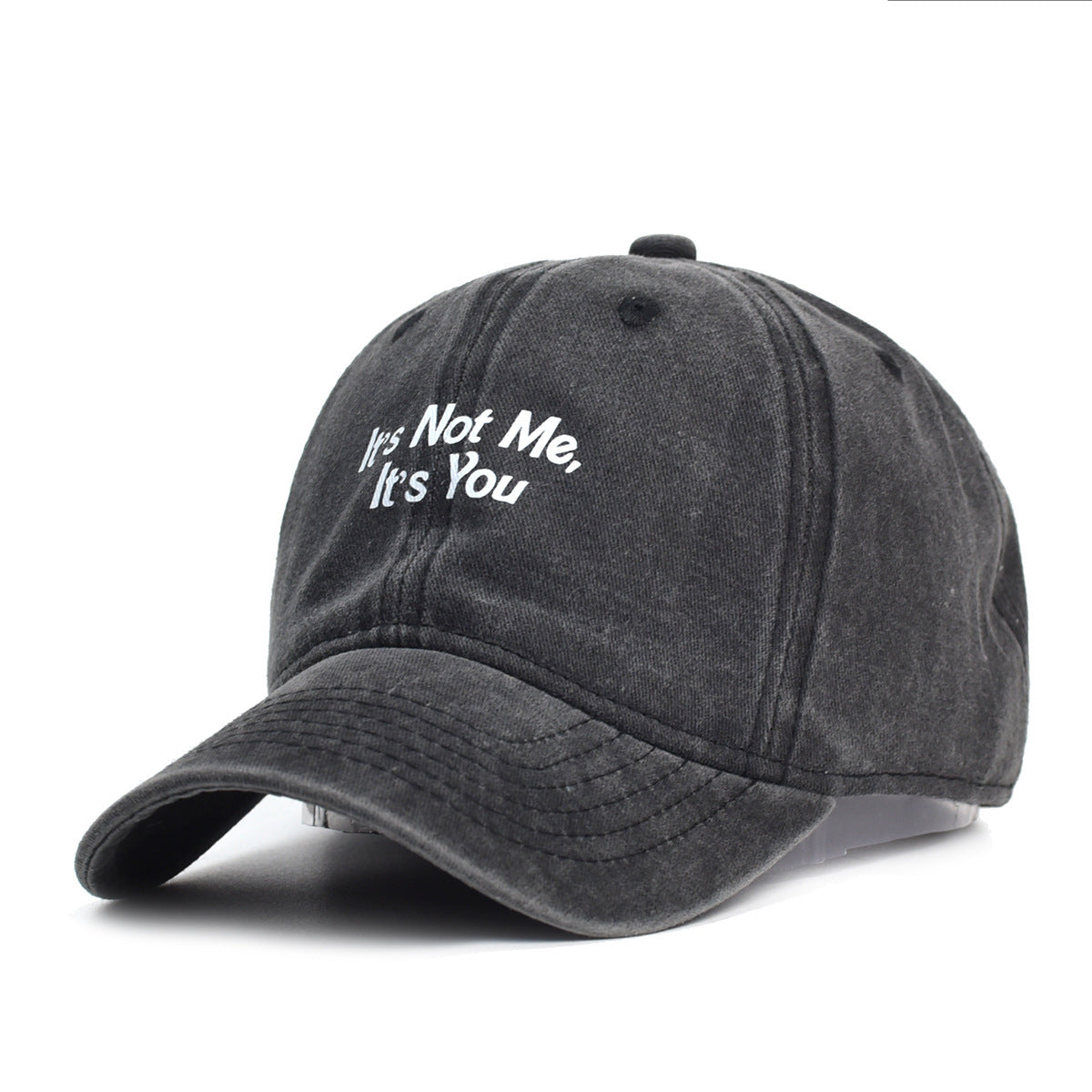 Washed Cotton Printed Hat Distressed Dad Hat For Men