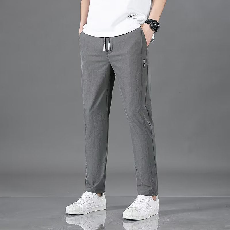 Casual Ice Silk Men's Plus Size Fashion Straight Pants