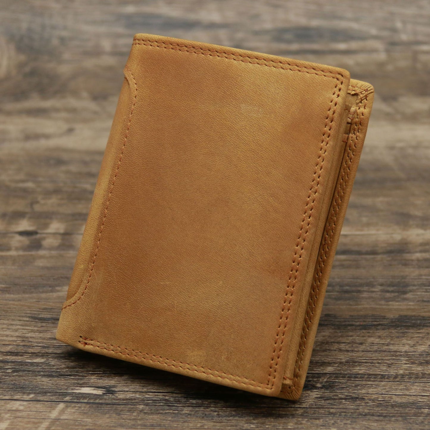Men's Genuine Leather Retro Vertical Wallet