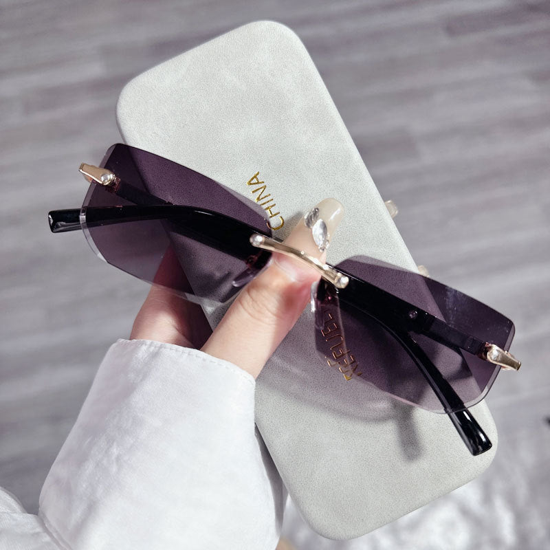 Rimless Fashion Women's Jelly Sunglasses