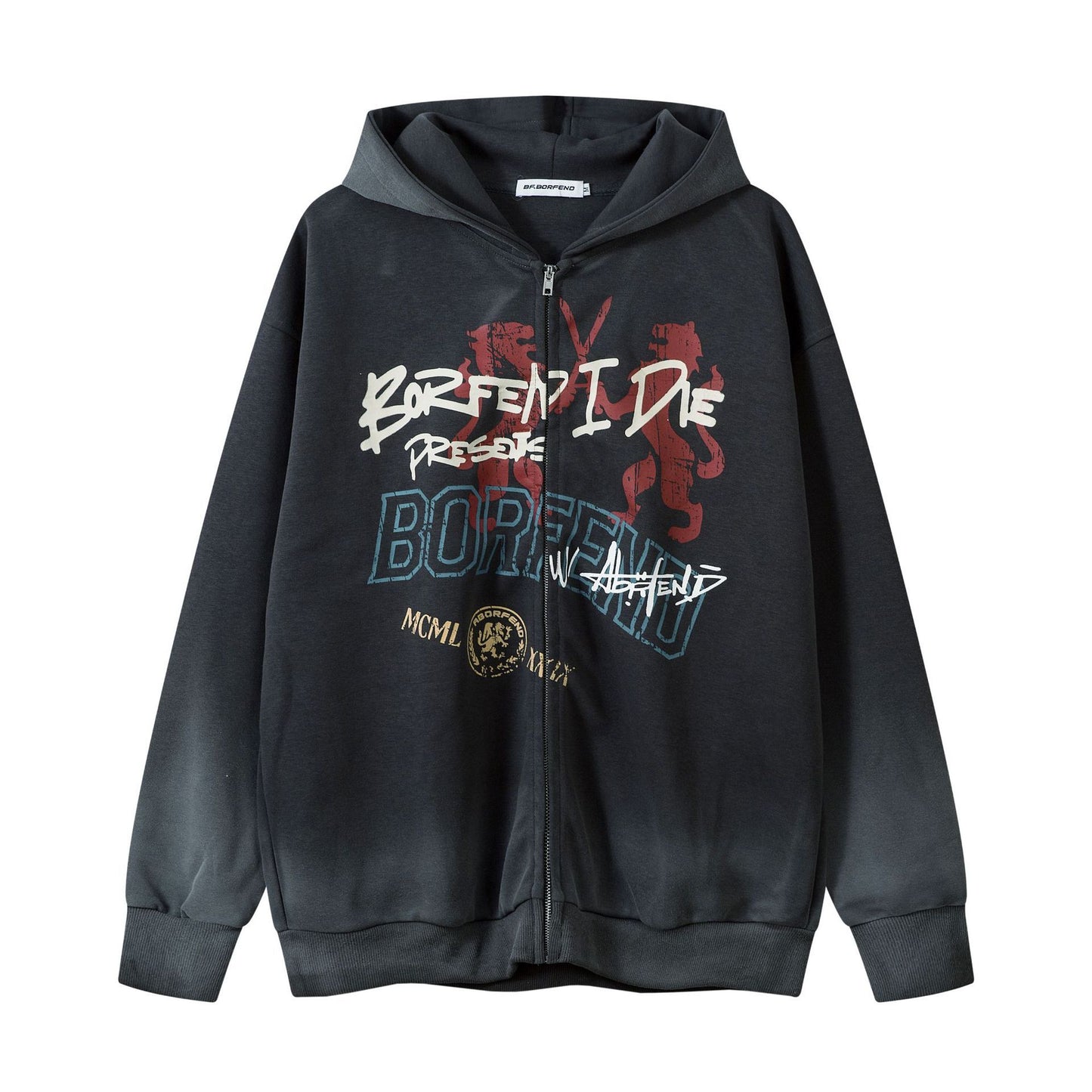 Waste Soil Wind Dirty Dyed Washed Cardigan Zipper Sweater