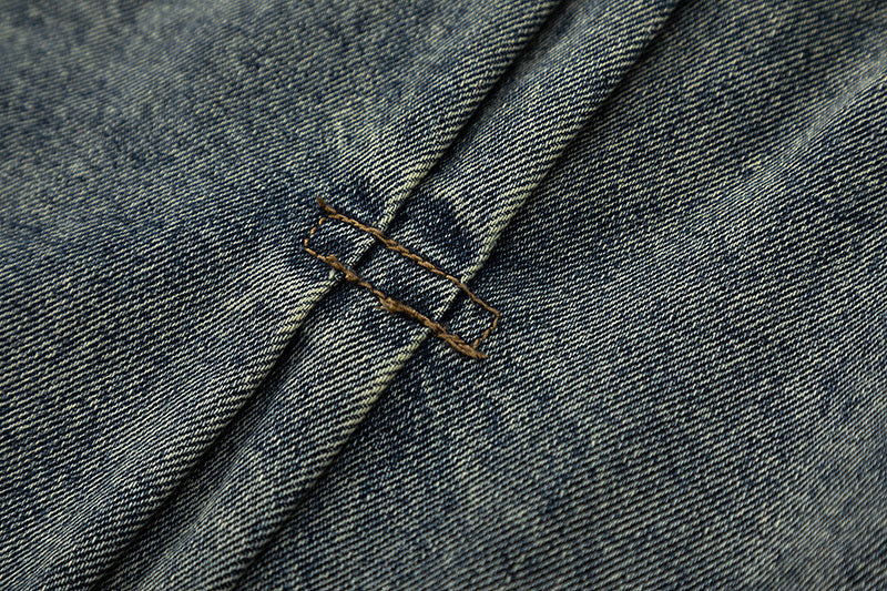 Washed And Worn Denim Jacket Men