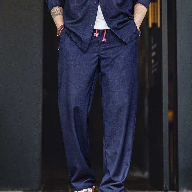 Retro Loose Drooping Casual Straight Pants Men's Spring