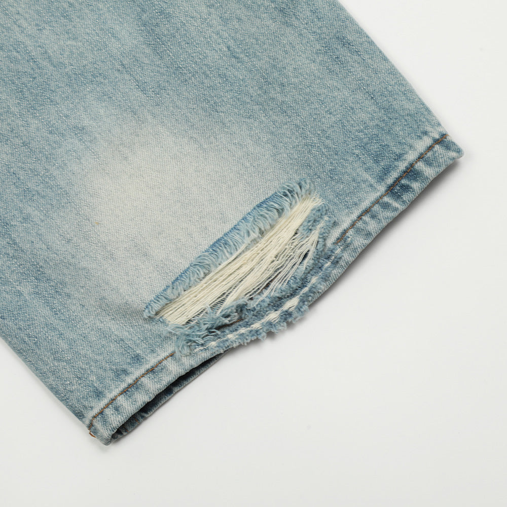 Vintage Washed Horizontal Jeans For Men