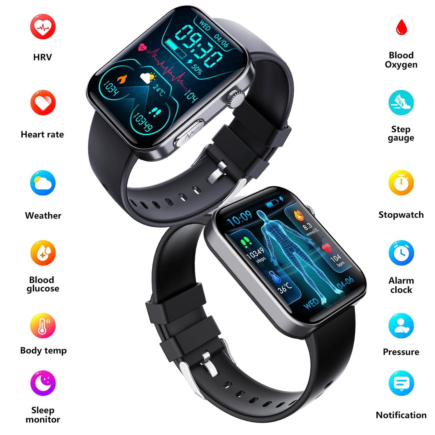 Smart Watch For Men Women Healthy Mornitoring Ips Screen Fitness Tracker With Bluetooth Call IP67 Waterproof Heart Rate Sleep SpO2 Monitor Pedometer Multiple Sports 7 Days Battery Life