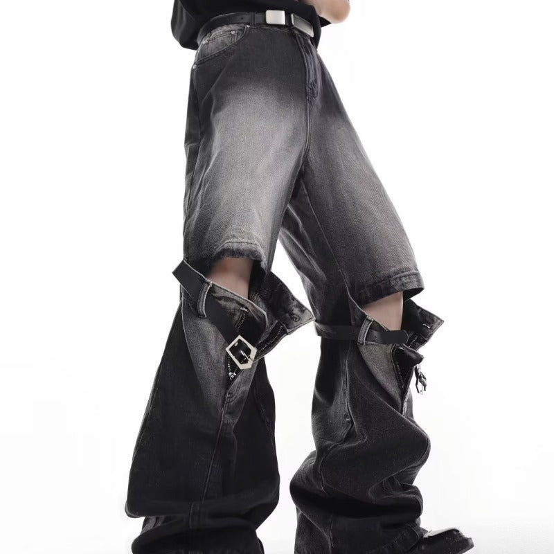 Fashion Personality Retro Worn Jeans Men