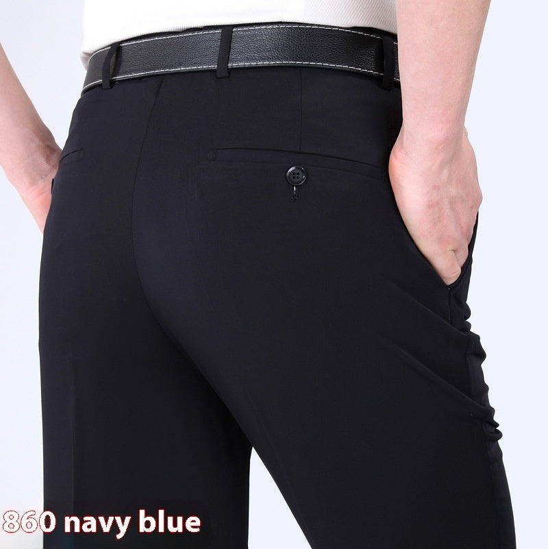 Men's Suit Pants High Waist Loose Business Formal Wear