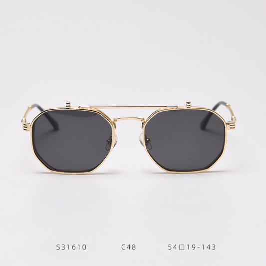 Metal Retro Flip Polarized Sunglasses