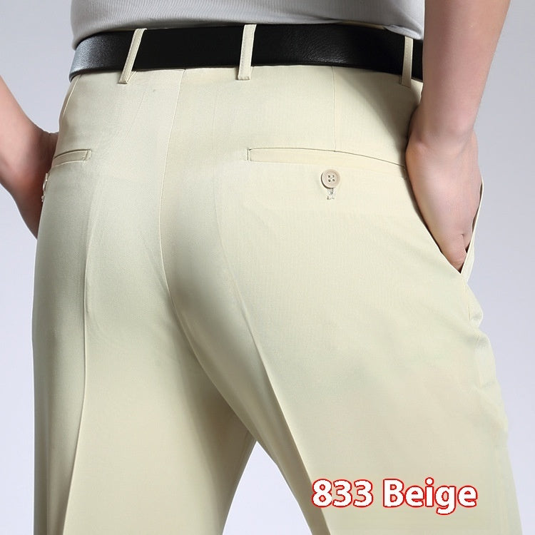 Men's Suit Pants High Waist Loose Business Formal Wear