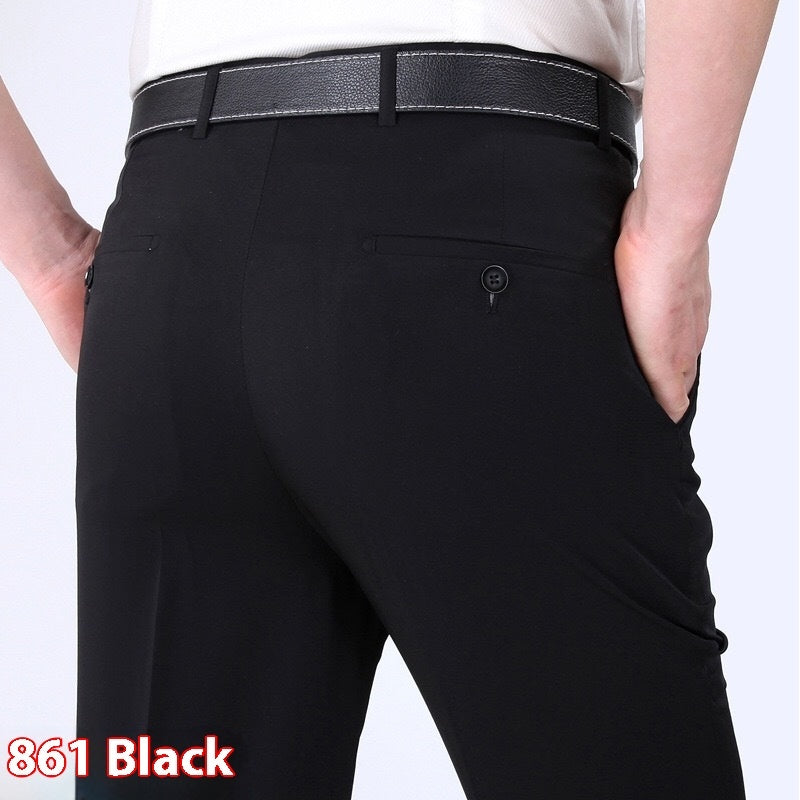 Men's Suit Pants High Waist Loose Business Formal Wear