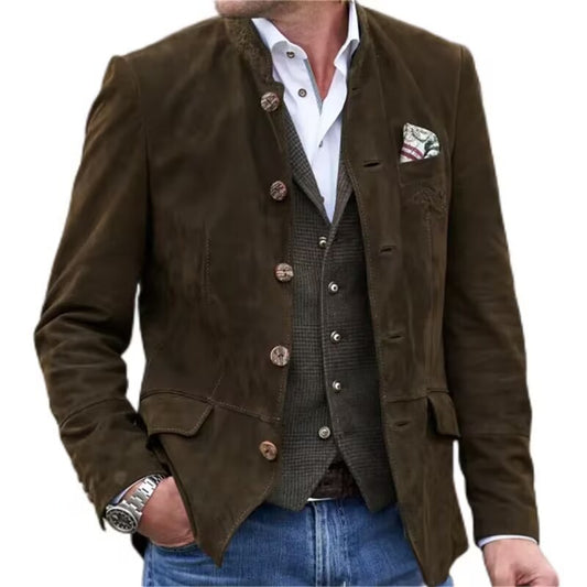 Button Stand Collar Men's Casual Jacket