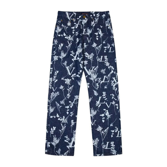 Fashion Jacquard Jeans Men's Straight